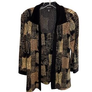 R&M Richards 8 Women's Blazer Black Suit Coat Misses Size Medium M Shirt Jacket